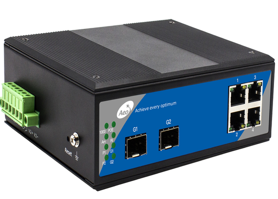 Yönetilen Halka Döngüsü SFP Fiber Anahtarı 2 Gigabit SFP Yuvası + 4 Gigabit Ethernet Bağlantı Noktası