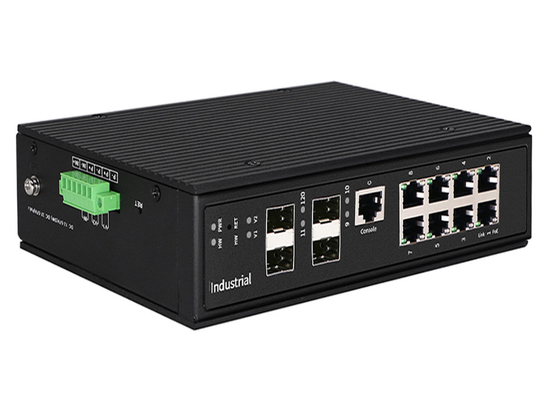 Yönetilen Endüstriyel POE Anahtarı 8GE POE Ethernet Bağlantı Noktaları + 4 GIGA SFP Bağlantı Noktaları