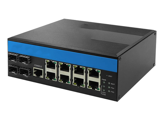 Yönetilen SFP Fiber Anahtar Tam Gigabit 8 POE RJ45 ve 4 SFP Bağlantı Noktası