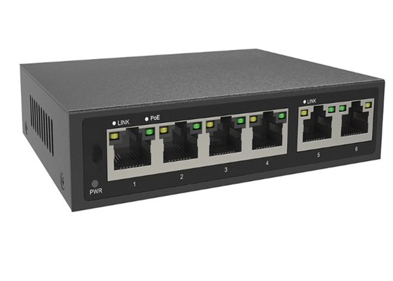 Yönetilmemiş Gigabit PoE BT Değiştiricisi 6*10/100Base-T RJ45 Portları + Port 1-4 Destek Bt PoE