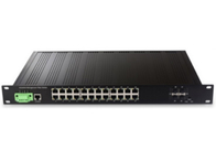 4 10G SFP+ yuvası ve 24 10/100/1000Base-T ((X) Ethernet portu olan 28 portlu Yönetilen Endüstriyel Ethernet Değiştiricisi