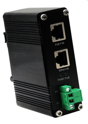 DIN-Rail Industrial 802.3at Gigabit PoE Splitter Çıkış Voltajı 9VDC