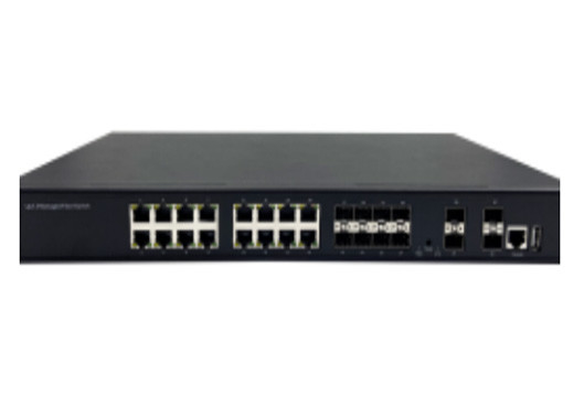 4 1G/10G SFP+ ve 16 1000Mbps Ethernet +8 1000Mbps SFP portları ile 10G Yönetilen Fiber Ethernet Değiştiricisi