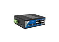 Endüstriyel Basamaklı Ethernet Fiber Anahtarı 8 10 / 100Mbps Ethernet ve 2 Gigabit Optik Bağlantı Noktası