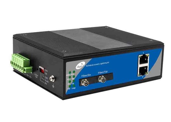 Endüstriyel Halka Döngü Ethernet Fiber Anahtarı 10/100Mbps 2 POE ve 2 Fiber Bağlantı Noktası