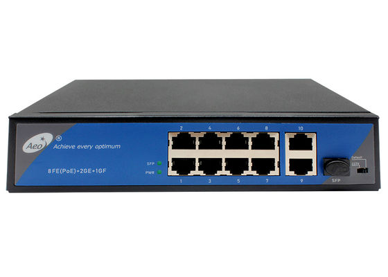 Fiber Uplink ile IPC Extender 250m 10 / 100M 8 Bağlantı Noktalı POE Anahtarı