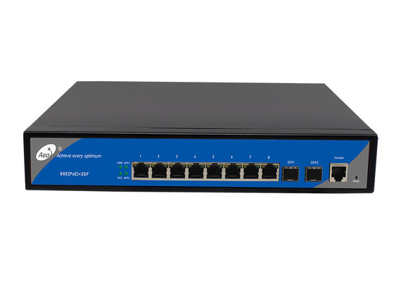 IP30 8 Bağlantı Noktalı POE Yönetimli Anahtar 8 Gigabit POE 2 Gigabit SFP Bağlantı Noktası