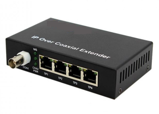 10/100Mbps POE Over Coax EOC Konvertörü 2KM 1 BNC ve 4 POE Ethernet Portları ile