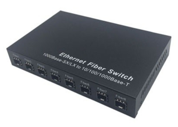 Gigabit Fiber SFP Switch 1.25Gbps 8 SFP Fiber Port ve 2 RJ45 Port