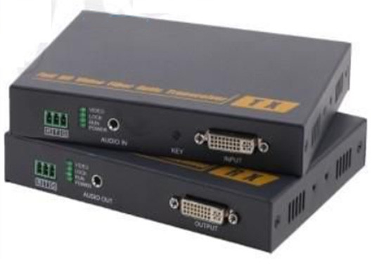 DVI Fiber Converter Optical Audio DVI KVM Fiber Optic Extender ile KVM Kontrolü