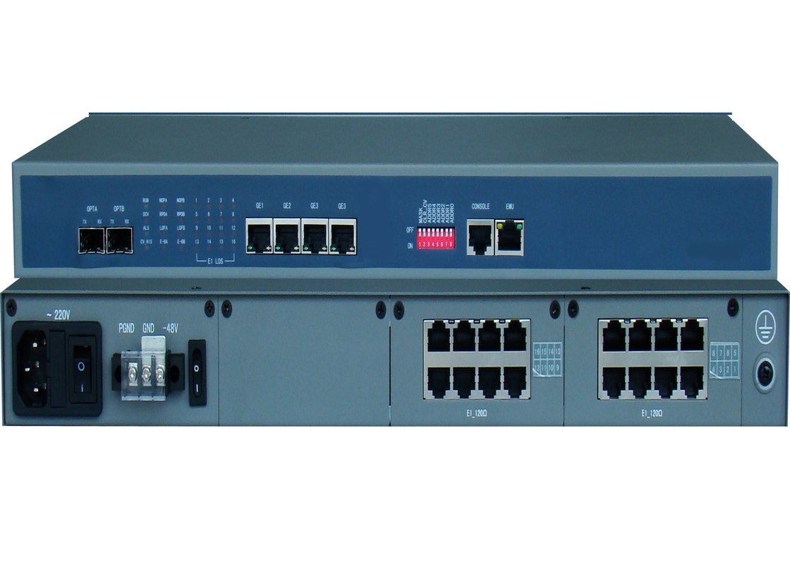 4/8/16 E1 Portları ve 4 Ethernet Portları ve 2 SFP Portları ile E1 Fiber Media Converter