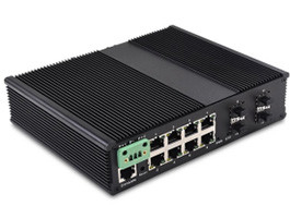 8 10/100/1000Base-T (((X) Port ve 4 10G SFP Slot+1 Konsol Portlu 12 portlu Yönetilen Endüstriyel Ethernet Değiştiricisi