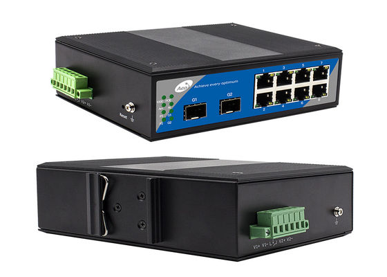 Yönetilen SFP Ethernet Anahtarı 8 Bağlantı Noktalı Gigabit POE Anahtarı 8 Ethernet 2 SFP Bağlantı Noktası