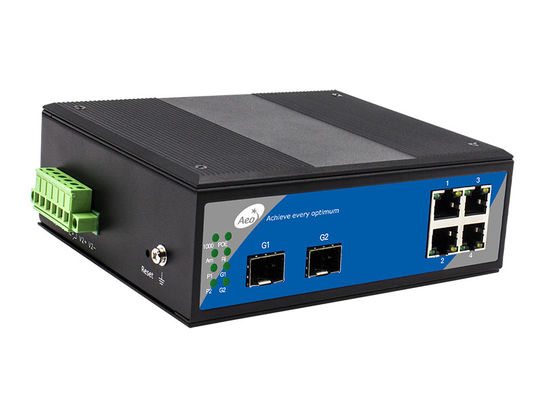 10/100 / 1000M Yönetilmeyen Endüstriyel Ethernet Anahtarı 4 POE 2 SFP Bağlantı Noktası
